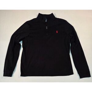 Polo Ralph Lauren Black Quarter Zip Pullover Men’s L Long Sleeve